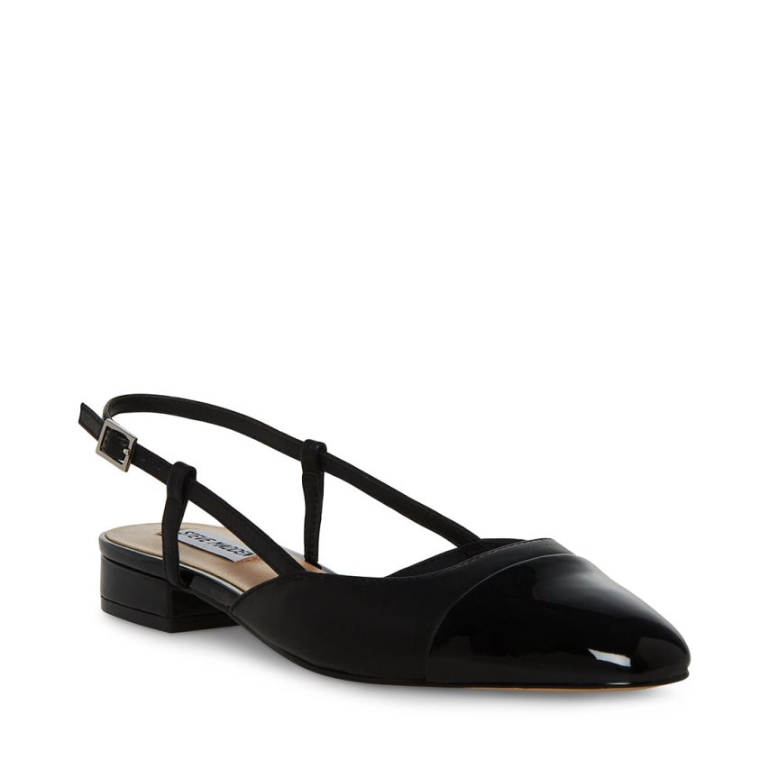 Black Steve Madden Belinda Leather Women's Mules | PH 4726QZX